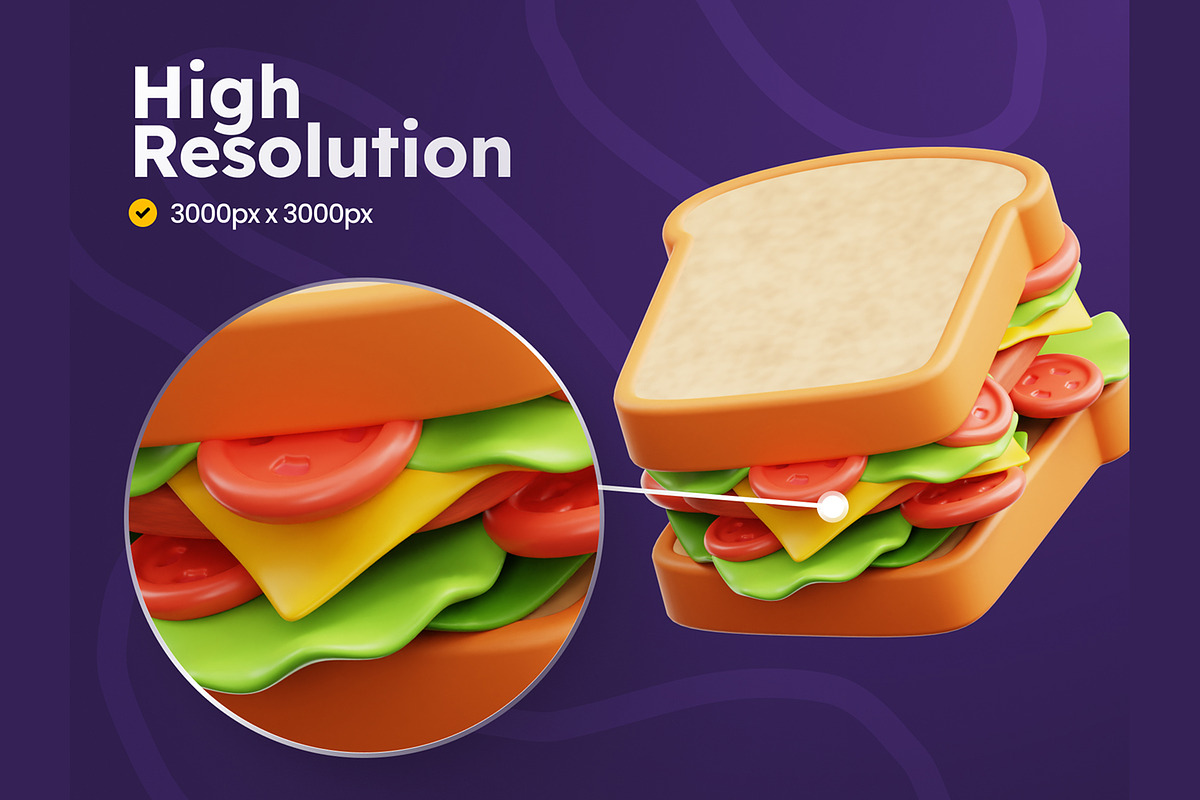 Fast Foods 3D Icons, a Food & Drink 3D Model by Rakata Studio (Photo 3 of 7)