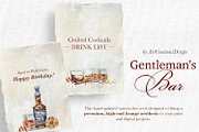 Gentleman's Bar Watercolor Clipart, a Food Illustration by ArtCreationsDesign (Thumbnail 10 of 12)