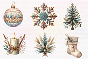 Boho Christmas Clipart Bundle, an Illustration by CreationArt (Thumbnail 3 of 7)