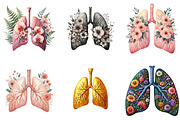 Floral Lung Sublimation Clipart Bund, an Illustration by DreamArtGraphic (Thumbnail 2 of 4)