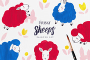 Frisky Sheeps Patterns and Cliparts, an Animal Illustration by Petite Salade (Thumbnail 1 of 3)