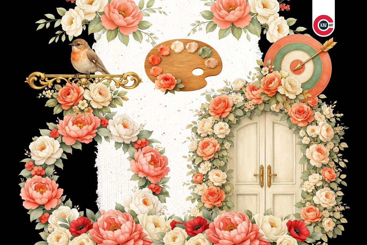 Vintage Botanical Floral Frames, an Object Graphic by C-Kav (Photo 6 of 14)