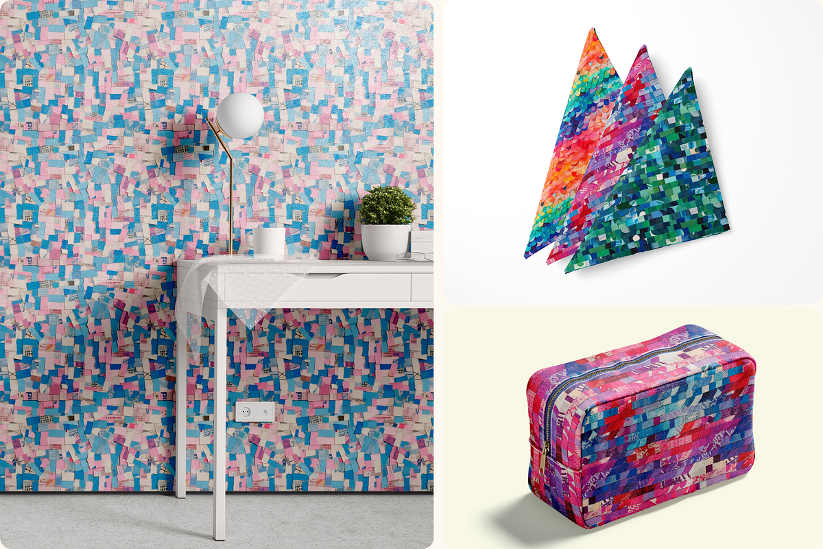 Paper Mosaic Seamless Patterns, a Pattern Graphic by Ninterints (Photo 11 of 13)