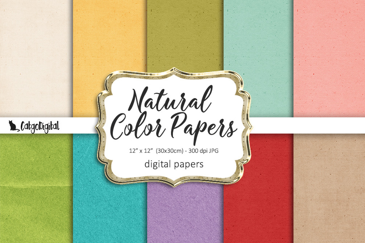 Natural Color Digital Papers, a Texture Graphic by CatgoDigital (Photo 1 of 3)