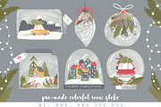 Christmas Snow Globes creator, a Seasonal Illustration by Elliko shop (Thumbnail 3 of 11)