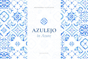 Azulejo Azure. Watercolor collection, a Decorative Illustration by Liliia Polos Illustration