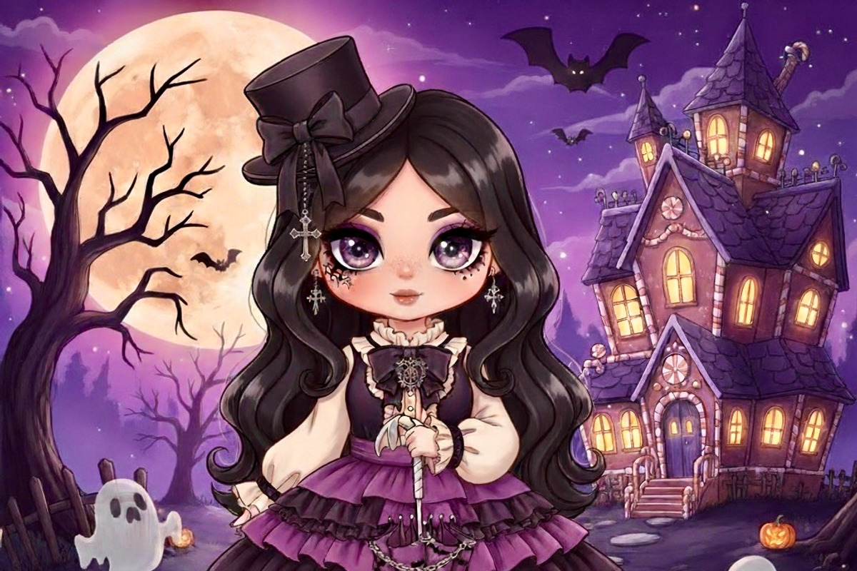 Procreate Halloween Chibi Creator, a Brush Add-On by OneBerryCreations (Photo 4 of 9)