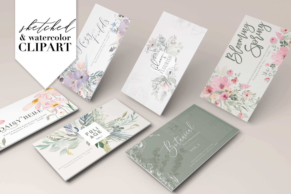Watercolor Clipart Bundle, an Illustration by The Autumn Rabbit Ltd (Photo 8 of 26)