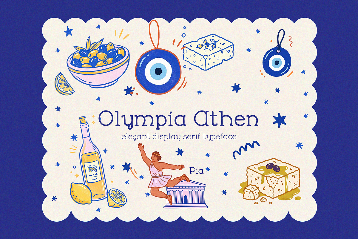 Olympia Athen - Display Typeface, a Serif Font by Lilithcollageart (Photo 1 of 10)
