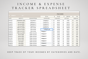 Income & Expense Tracker Spreadsheet