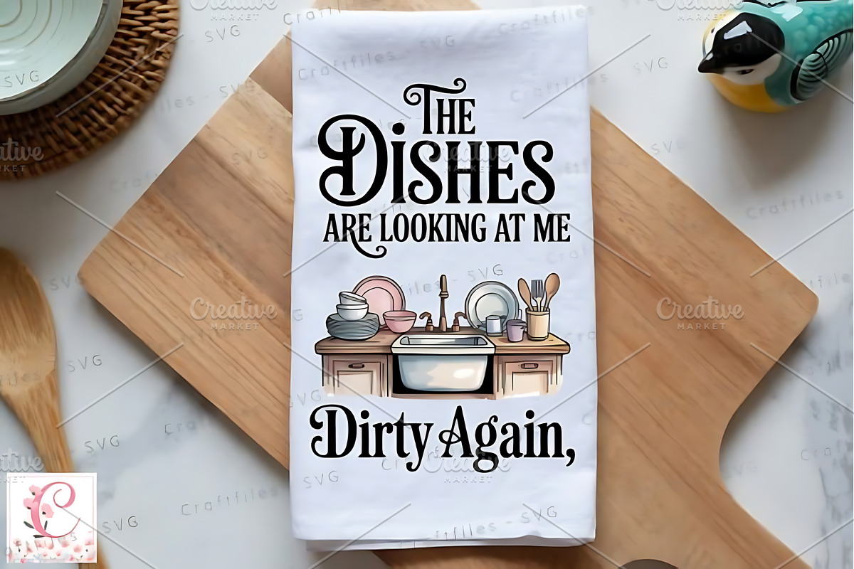 Funny Kitchen Dish Towel PNG, a Background Graphic by Design Station (Photo 4 of 4)