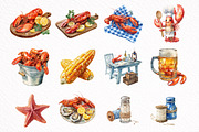 Coastal Lobster Living Clipart, an Illustration by DreamArtGraphic (Thumbnail 5 of 8)