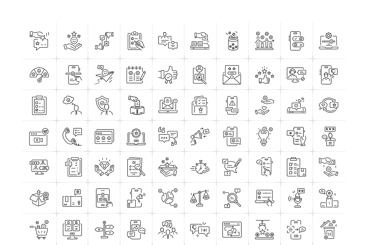 Feedback and Survey Icons, an Outline Icon by Prosymbols (Photo 5 of 6)