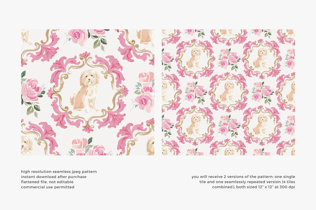 dog seamless pattern, a Pattern Graphic by Patishop Art (Photo 2 of 4)
