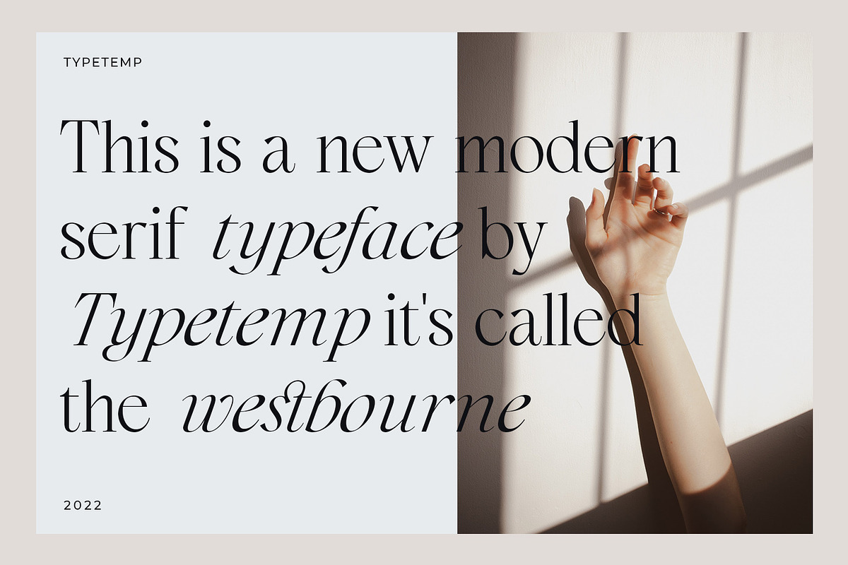 Westbourne - Modern Serif Typeface, a Serif Font by Typetemp Studio (Photo 3 of 17)
