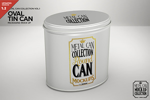 Oval Tin Can Packaging Mockup