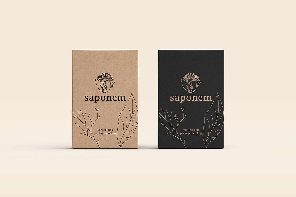 Vertical Kraft Soap Box Pack Mockup, a Packaging Mockup by Ram Studio LLC (Photo 7 of 8)