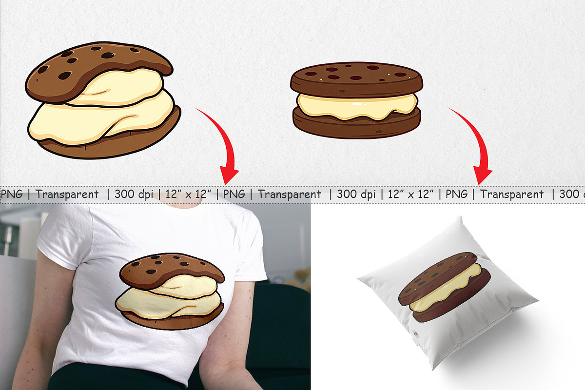 Ice Cream Cookie Clipart, a Graphic by Artnoy (Photo 3 of 5)