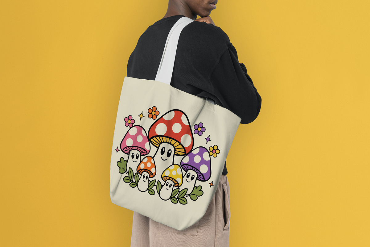 Groovy Mushrooms Clipart, an Object Illustration by Forhadx5 (Photo 9 of 11)