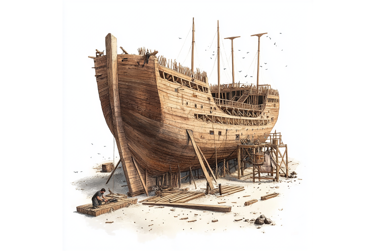 Prompt Watercolor Noah's Ark Clipart, a Decorative Illustration by Creative design (Photo 3 of 7)