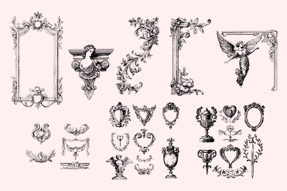 300 Baroque Wedding elements, a Decorative Illustration by Nocturnal Wolf (Photo 13 of 14)