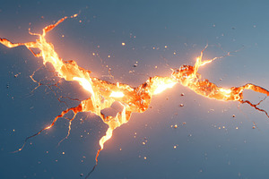 Molten crack glowing in cool surface, a Wallpaper Photo by AlyaAnd