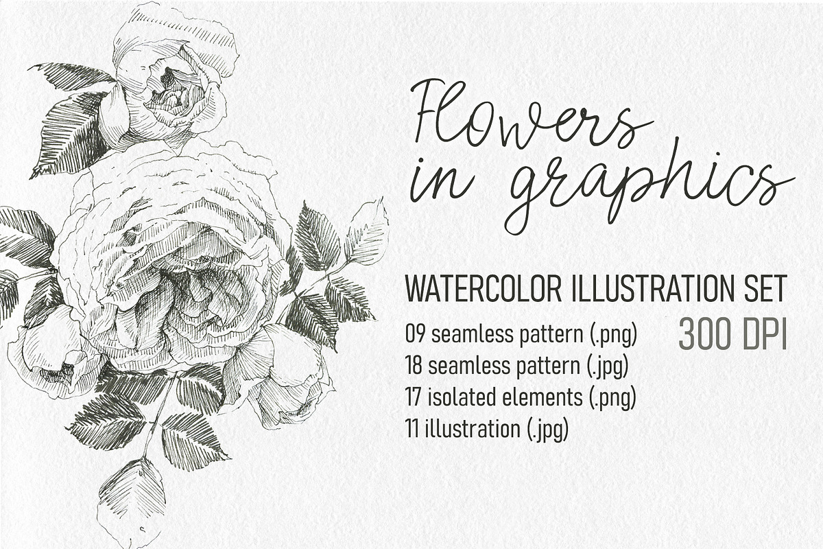 Flowers Graphics, an Object Illustration by Budogoshch (Photo 1 of 8)