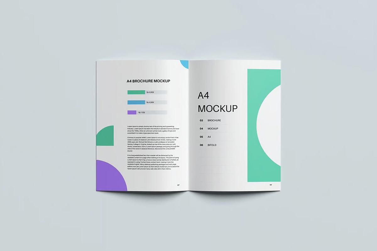 A4 Bifold Brochure Mockup, an Advertising Mockup by Se٧enStudio (Photo 4 of 6)