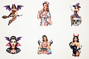 Halloween Pin-Up Girl Sublimation, a Person Illustration by RobertsArt (Thumbnail 6 of 6)