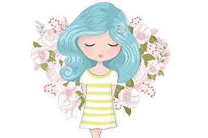 Cute Girl Vector/Cartoon Character