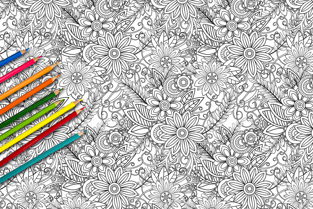 6 Floral Seamless Patterns, a Pattern Graphic by Elinorka (Photo 2 of 5)