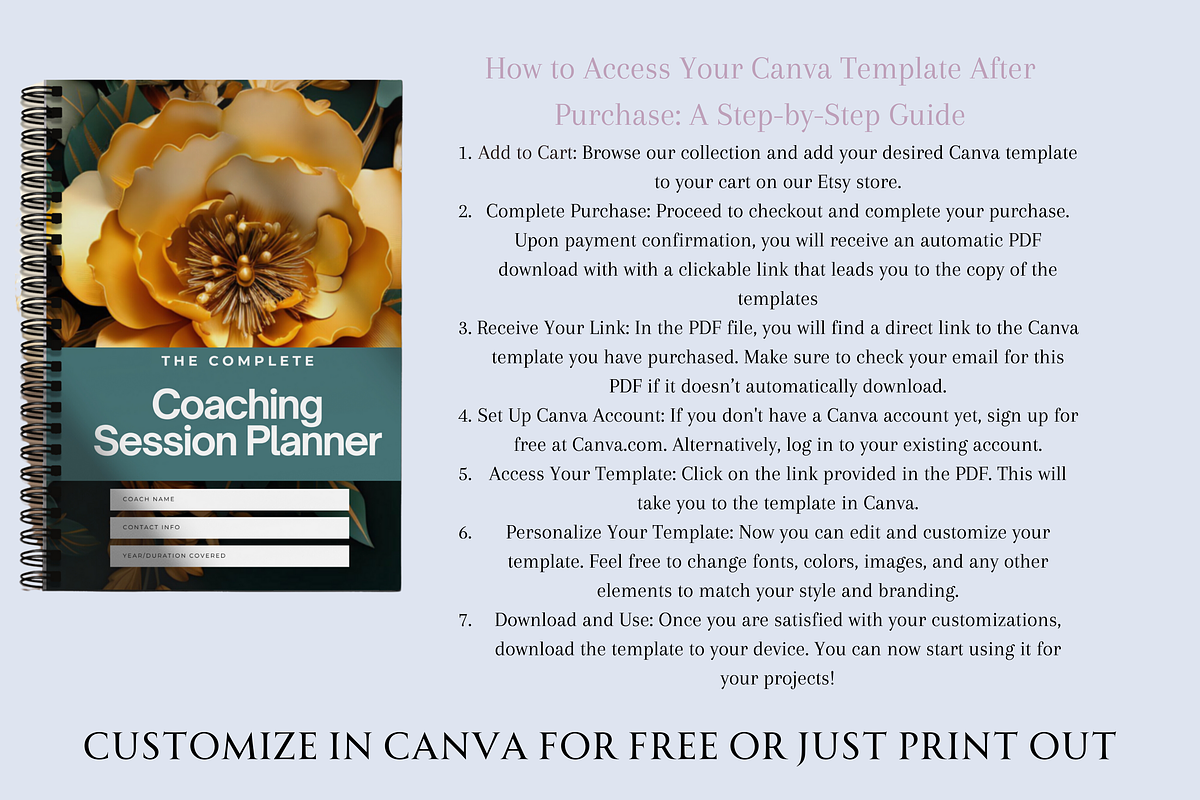 COACHING SESSION PLANNER TEMPLATE, a Brochure Template by Daring Digies (Photo 4 of 4)