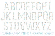 Soft Blue Floral Alphabet Clipart, an Illustration by Amanda Ilkov (Thumbnail 5 of 5)