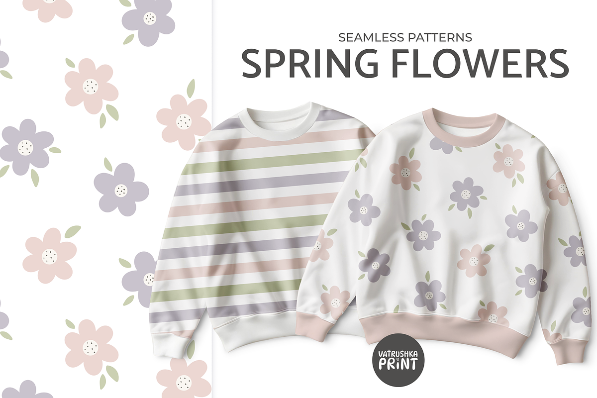 Spring flowers fabric patterns, a Pattern Graphic by vatrushkaprint_store (Photo 1 of 4)