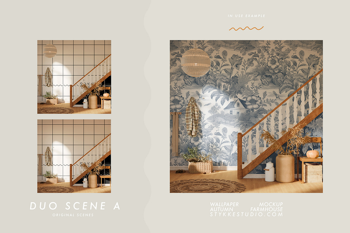 Autumn Farmhouse | WALLPAPER MOCKUP, a Household Mockup by Stykke Studio (Photo 8 of 22)