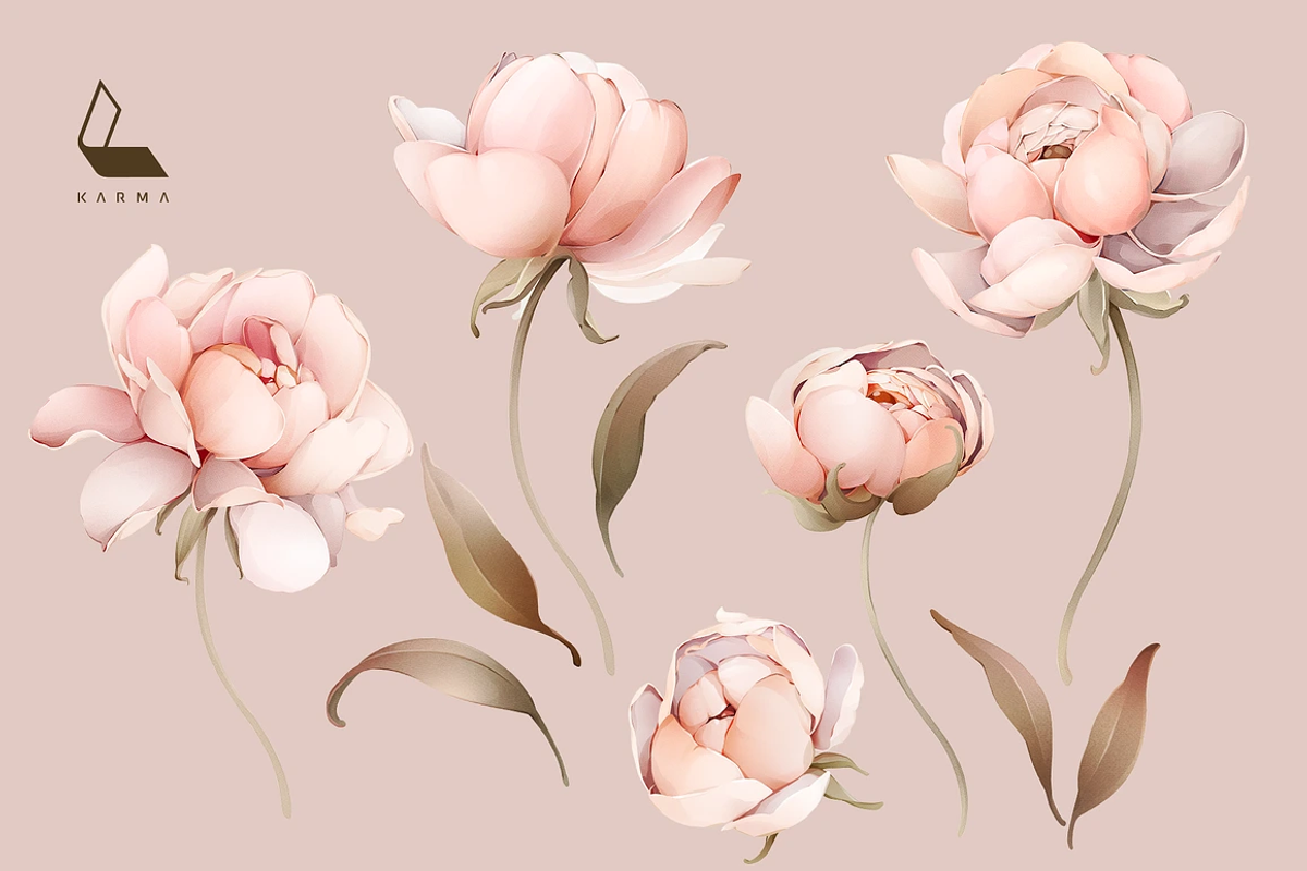 1K+ Belle Watercolor Floral Bundle, an Illustration by Karma (Photo 46 of 54)