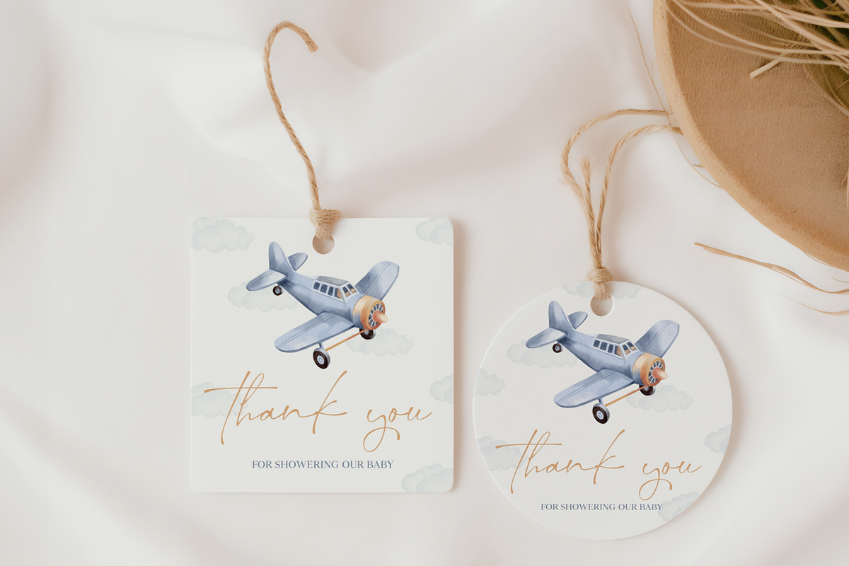 Plane Baby Shower Thank You Mockup, an Invitation Template by Digital_Mind (Photo 6 of 8)