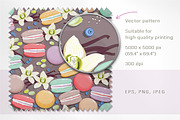 Macarons and blueberry 3, a Pattern Graphic by Yummy (Thumbnail 2 of 10)