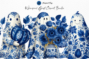 Whimsical Ghost Clipart Bundle, a Seasonal Illustration by Craft Nest
