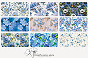 70 blue flower seamless pattern, a Pattern Graphic by Poppy Lane Studio (Thumbnail 2 of 10)