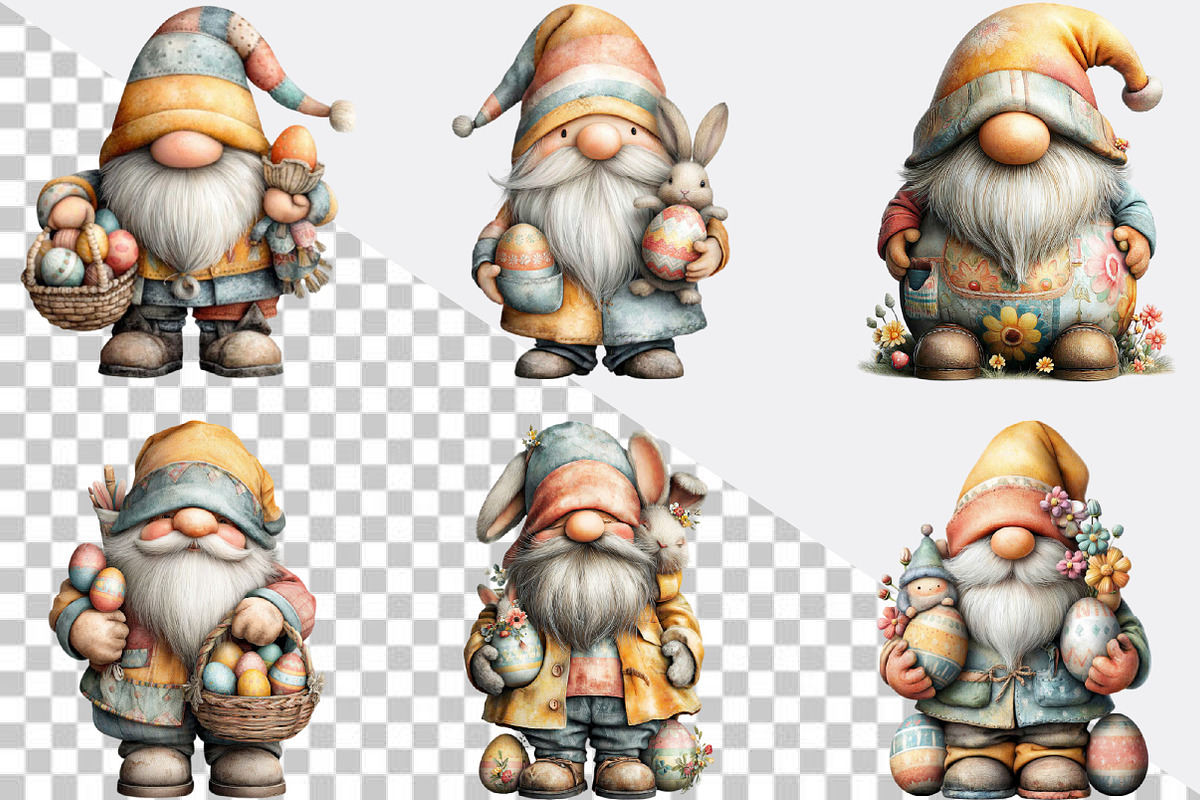 Easter Gnome Egg Clipart Bundle., an Illustration by SVGArt (Photo 5 of 7)