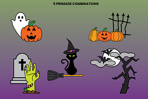 Halloween Line Art Icon Collection