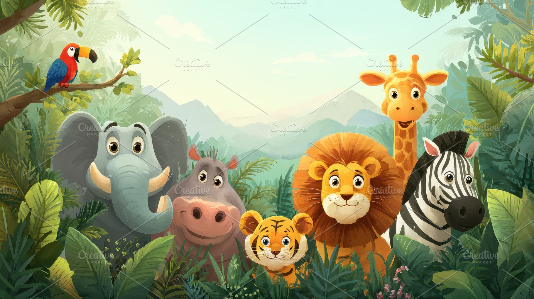 Adorable African Animals in Lush Jun, a Photo by Pixeness Studio