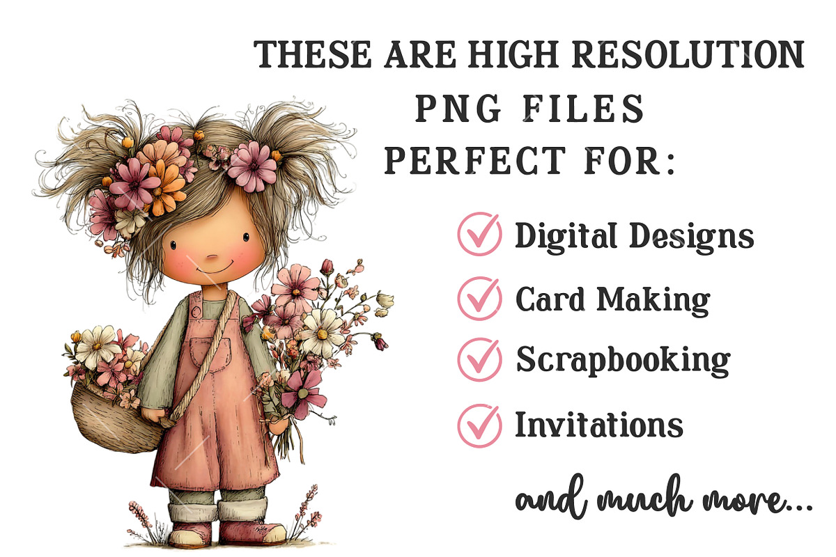 Whimsical Spring Kids Clipart, an Illustration by OK Design (Photo 4 of 6)