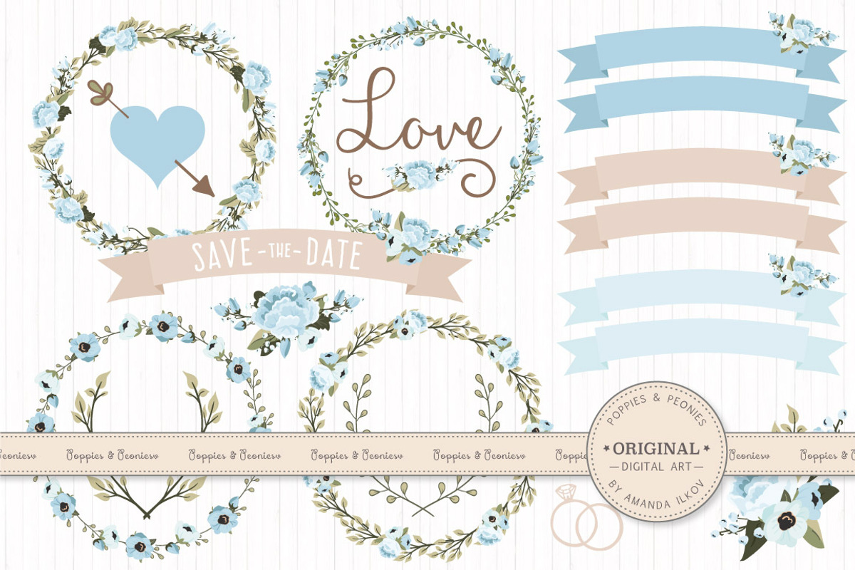 Wedding Floral Clipart & Vectors, an Illustration by Amanda Ilkov (Photo 1 of 4)