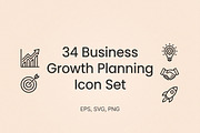 34 Business Growth Planning Icons, an Outline Icon by adenpinkstore (Thumbnail 1 of 11)