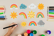 20 Cute Rain Cloud Sun Star Rainbow, a Decorative Illustration by jongcreative (Thumbnail 3 of 9)