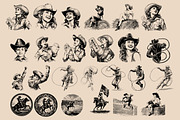 Vintage Retro Rodeo illustrations, an Object Illustration by Nocturnal Wolf (Thumbnail 10 of 17)