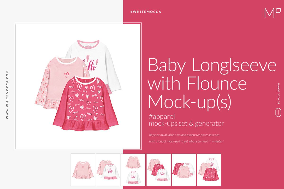 Baby Longsleeve with Flounce Mock-up, a Shirt Mockup by Mocca Mockups Store (Photo 2 of 22)