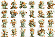 Whimsical Spring Cats Clipart, an Illustration by Craft Nest (Thumbnail 6 of 11)